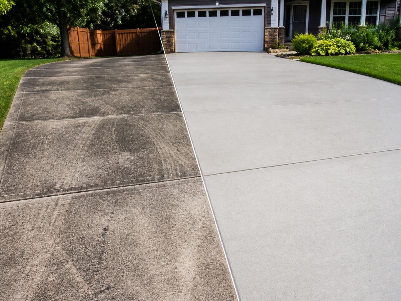 Driveway before and after